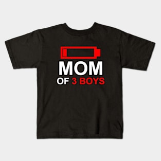 Mom of 3 boys Kids T-Shirt